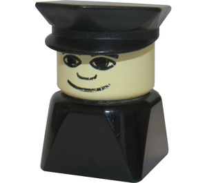 LEGO Policeman with Police Hat Black, Wide Smile Print Duplo Figure