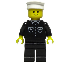 LEGO Policista s Košile s 6 Knoflíky a Bílá Policie Čepice Minifigurka