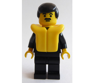 LEGO Policeman with Suit, Black Hair and Lifejacket Minifigure