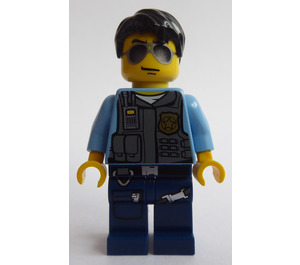 LEGO Policeman met Sunglasses en Zwart Haar minifiguur