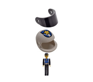 LEGO Policeman with White Top and Helmet Technic Figure