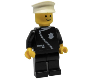 LEGO Polis med Zipper och Vit Hatt Minifigur