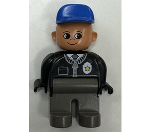 LEGO Policeman with Zipper Top and Blue Hat Duplo Figure