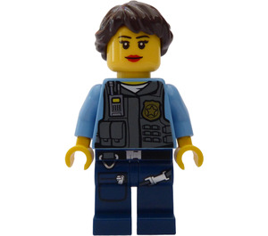 LEGO Policewoman met Brown Haar minifiguur