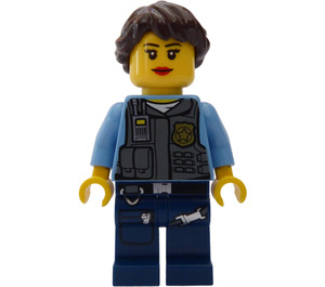 LEGO Policewoman with Brown Hair Minifigure