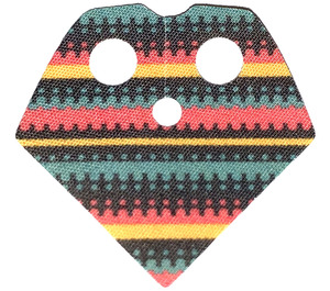 LEGO Poncho with Black, Coral and Dark Turquoise Pattern