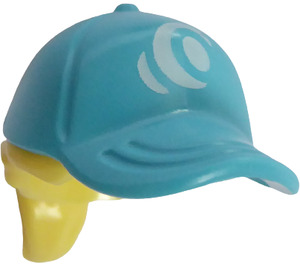 LEGO Ponytail Hair with Medium Azure Cap with Wave Logo (35660)