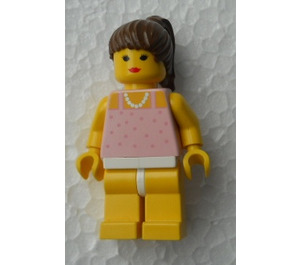 LEGO Poolside Frau im Rosa oben mit Silber Halskette Minifigur