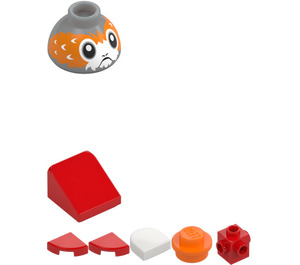 LEGO Porg med Rød Vinger og Hale Minifigur