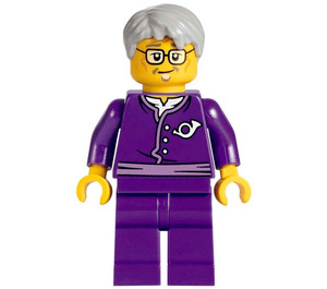 LEGO Postman - grey Hiukset, Purppura uniform Minihahmo