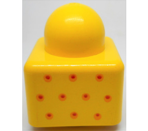 LEGO Primo Brick 1 x 1 with Orange and Red Dots (31000)