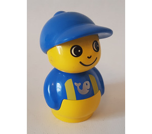 LEGO Primo Figuur, Boy Geel Basis, Blauw Top met Geel Suspenders Primo-figuur