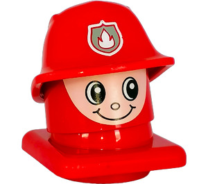 LEGO Primo Fireman Kopf mit Helm Duplo Abbildung