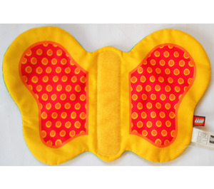 LEGO Primo Large Butterfly Wings (cloth) with red/yellow on one side and green with white dots on other side (41648)