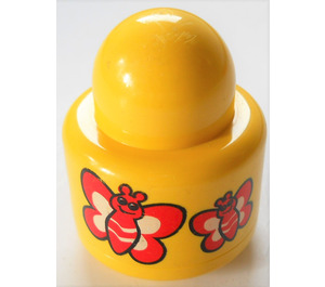 LEGO Primo Round Rattle 1 x 1 Brick with butterflies (31005 / 75592)