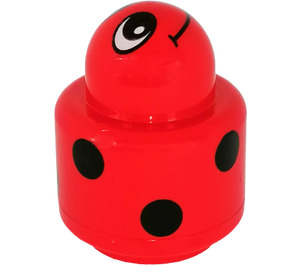 LEGO Primo Rond Rattle 1 x 1 Brique avec Ladybug Paterne (31005 / 75592)