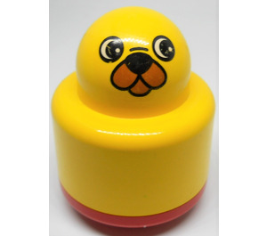 LEGO Primo Round Rattle 1 x 1 Brick with Red Base and Animal Face (31005)