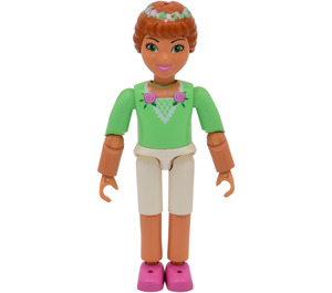 LEGO Princess Flora mit Weiß Shorts & Medium Green oben mit Roses Dekoration Minifigur
