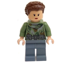 LEGO Prinsessa Leia jossa Hiekanvihreä Endor Asu Minihahmo