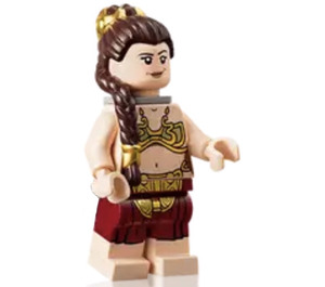 LEGO Princess Leia with Slave Outfit and Dark Brown Hair with Braid over Shoulder Minifigure