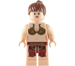 LEGO Prinsesse Leia med Slave Påklædning og Reddish Brun Hår Minifigur