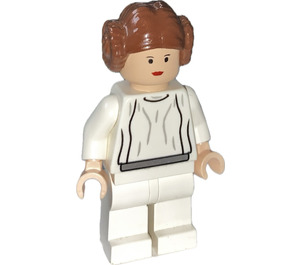 LEGO Prinsessa Leia med Vit Utstyrsel Minifigur med detaljerat hår