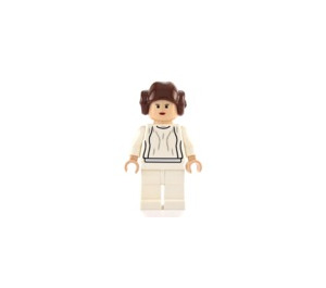 LEGO Prinzessin Leia mit Weiß Outfit Minifigur mit glattem Haar