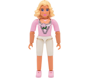 LEGO Prinsesse Rosaline med Lyserød Top med V-Krave og Rose Mønster og hvid Shorts Minifigur