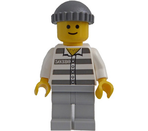 LEGO Prisoner 50380 met Standaard Grijns en Gebreid Pet minifiguur