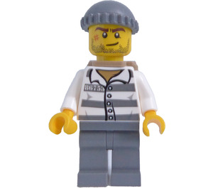 LEGO Fange 86753 med Scarred Ansikt, Strikket Caps og Ryggsekk Minifigur