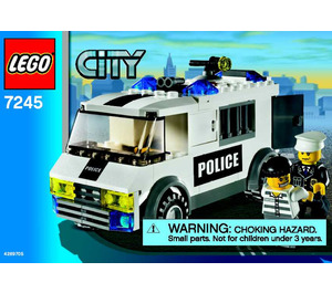 LEGO Prisoner Transport (Schwarz / Grüner Aufkleber) 7245-1 Instructions
