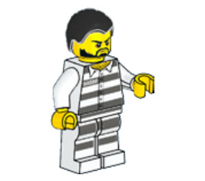 LEGO Fange med Sort Hår Minifigur