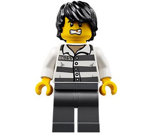 LEGO Prisoner with Surprised and Scared Grin  Minifigure