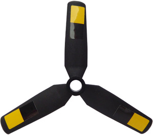 LEGO Propellor 3 Terä 9 Halkaisija jossa Musta ja Keltainen Neliöt alkaen Setti 60116 Tarra upotetulla keskikohdalla (15790)