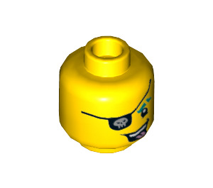 LEGO Punk Pirate Minifigure Head (Recessed Solid Stud) (3626 / 75559)