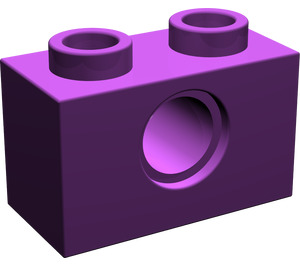 LEGO Violet Brique 1 x 2 avec Trou (3700)