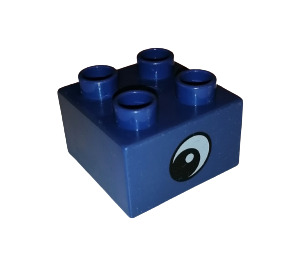 LEGO Purple Duplo Brick 2 x 2 with Rhino's Eye (3437)