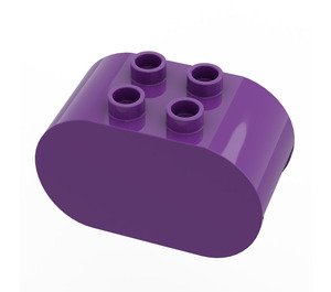 LEGO Purple Duplo Brick 2 x 4 x 2 with Rounded Ends (6448)