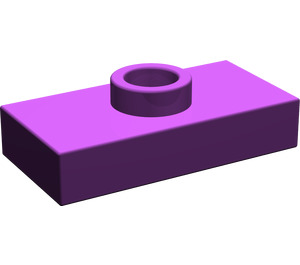 LEGO Purple Plate 1 x 2 with 1 Stud (without Bottom Groove) (3794)