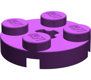 LEGO Purple Plate 2 x 2 Round with Axle Hole (with '+' Axle Hole) (4032)