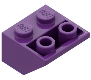 LEGO Paars Helling 2 x 2 (45°) Omgekeerd met platte afstandsring eronder (3660)