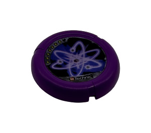 LEGO Purple Technic Bionicle Weapon Throwing Disc with Atomic Symbol (32171)