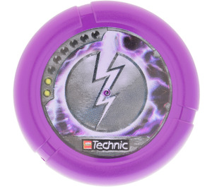 LEGO Purppura Technic Bionicle Ase Throwing Kiekko jossa Electro, 2 Pips ja Lightning (32171)