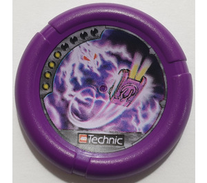 LEGO Purple Technic Bionicle Weapon Throwing Disc with Pink Lightning (32171)