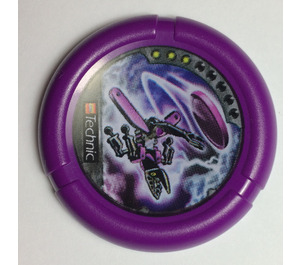 LEGO Purple Technic Bionicle Weapon Throwing Disc with Pips and Energy Slizer (32171)