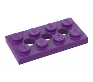 LEGO Lila Technic Platta 2 x 4 med Hål (3709)