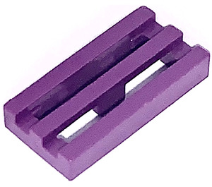 LEGO Purppura Laatta 1 x 2 Säleikkö (pohjauralla) (2412 / 30244)