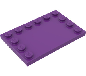 LEGO Paars Tegel 4 x 6 met Studs Aan 3 Edges (6180)