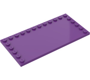 LEGO Lila Fliese 6 x 12 mit Noppen auf 3 Edges (6178)