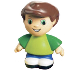 LEGO Quatro Boy with Lime Top and Blue Trousers Duplo Figure